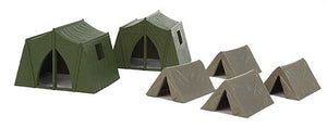 Walthers Scenemaster 4165 HO Scale Camping Tents -- 4 Small, 2 Large