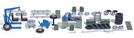 Walthers Scenemaster 4167 HO Scale Garage Detail Set -- 45-Piece Set