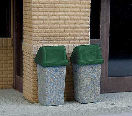 Walthers Scenemaster 4174 HO Scale Modern Trash Cans pkg(24)