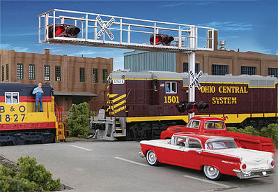 Walthers Scenemaster 949-4330 HO Scale Modern Cantilever Grade Crossing Signal -- Two-Lane