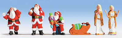 Walthers Scenemaster 6031 HO Scale Christmas Figures -- pkg(6)