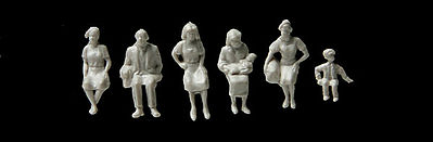 Walthers Scenemaster 6051 HO Scale Sitting Figures -- Unpainted pkg(72)