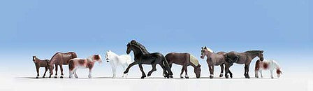 Walthers Scenemaster 6074 HO Scale Majestic Horses pkg(9)
