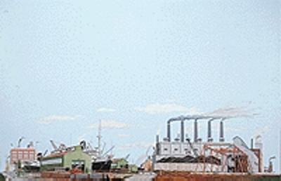 Walthers Scenemaster 713 HO Scale Background Scene 24 x 36" 60 x 90cm - Instant Horizons(TM) -- The Docks