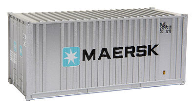 Walthers Scenemaster 949-8001 HO Scale 20' Corrugated Container with Flat Panel - Assembled -- Maersk