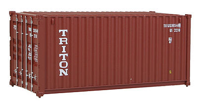 Walthers Scenemaster 8053 HO Scale 20' Corrugated Container - Assembled -- Triton (brown, white)