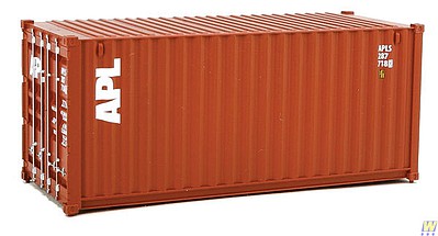 Walthers Scenemaster 8061 HO Scale 20' Corrugated Container - Assembled -- American President Lines (brown, white)