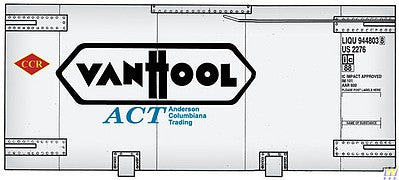 Walthers Scenemaster 8111 HO Scale 20' Tank Container - Kit -- Vanhool (white, black)