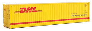Walthers Scenemaster 949-8267 HO Scale 40' Hi-Cube Corrugated-Side Container - Assembled -- DHL (yellow, red)