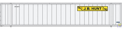 Walthers Scenemaster 8472 HO Scale 48' Ribbed-Side Container - Assembled -- J.B. Hunt (white, yellow, black)