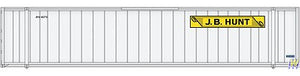Walthers Scenemaster 8472 HO Scale 48' Ribbed-Side Container - Assembled -- J.B. Hunt (white, yellow, black)