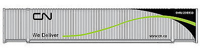 Walthers Scenemaster 8501 HO Scale 53' Singamas Corrugated Side Container - Ready to Run -- Canadian National (white, black, green)