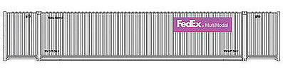 Walthers Scenemaster 8504 HO Scale 53' Singamas Corrugated Side Container - Ready to Run -- FedEx MultiModal (gray, purple)