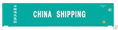 Walthers Scenemaster 8552 HO Scale 45' CIMC Container - Assembled -- China Shipping (green, white)