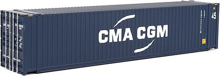 Walthers Scenemaster 8569 HO Scale 45' CIMC Container - Assembled -- CMA-CGM (blue, white)