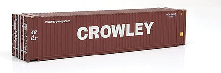 Walthers Scenemaster 8571 HO Scale 45' CIMC Container - Assembled -- Crowley (brown, white)