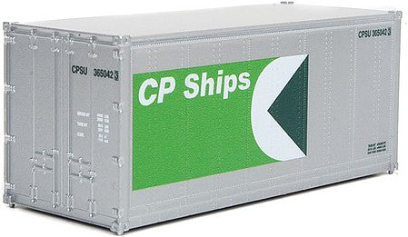 Walthers Scenemaster 8662 HO Scale 20' Smooth-Side Container - Ready to Run -- CP Ships (white, green)