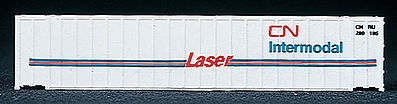 Walthers Scenemaster 8841 N Scale 48' Ribbed Side Container - Assembled -- Canadian National (Laser Scheme; white, blue, red)