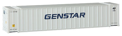 Walthers Scenemaster 8844 N Scale 48' Ribbed Side Container - Assembled -- Genstar (white, blue)