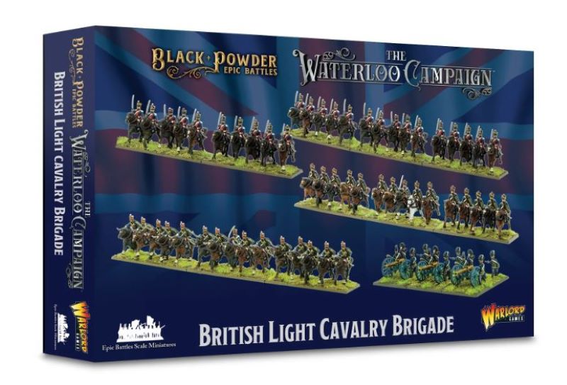 Warlord Games 1002 15mm Black Powder Epic Battles: Waterloo British Light Cavalry Brigade (55 mtd, 3 guns w/12 figs)
