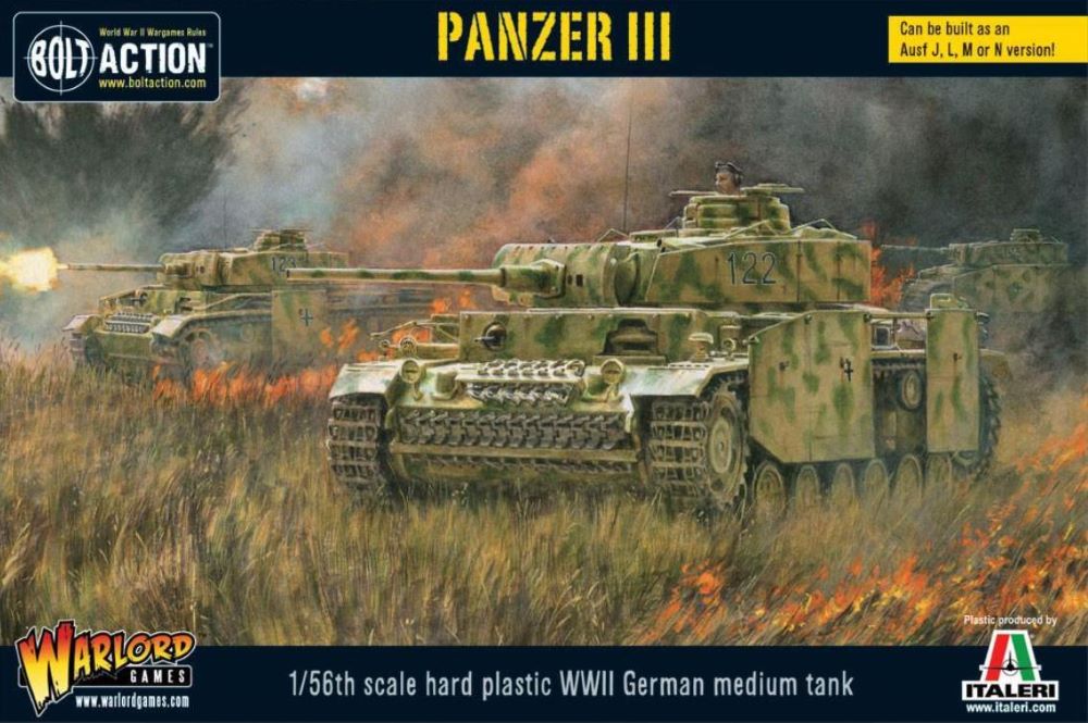Warlord Games 12004 28mm Bolt Action: WWII Panzer III German Medium Tank (Plastic)
