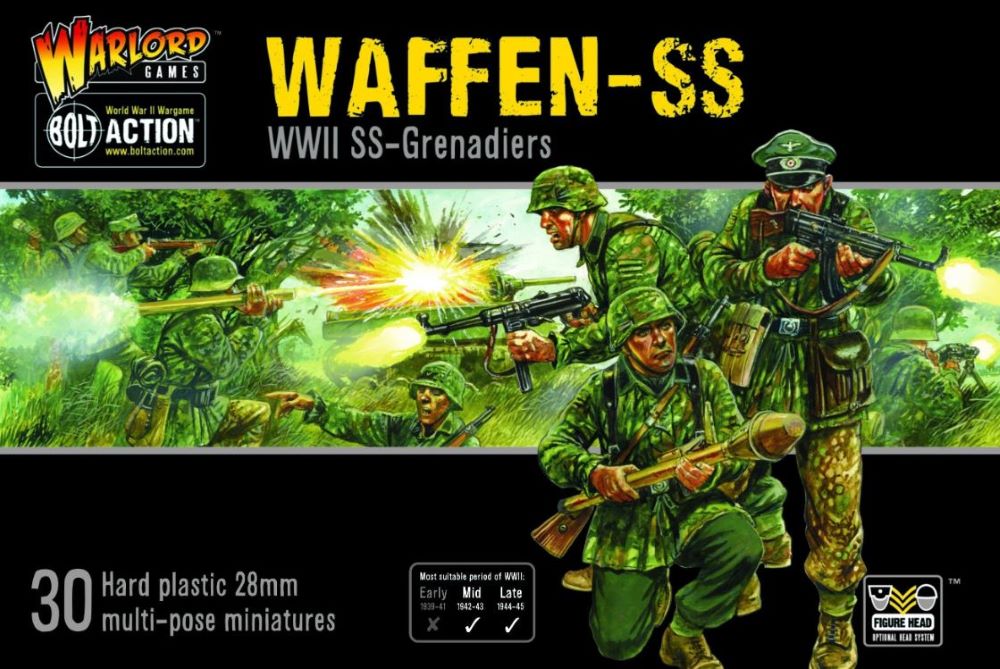 Warlord Games 12101 28mm Bolt Action: WWII German Waffen-SS Grenadiers (30) (Plastic)