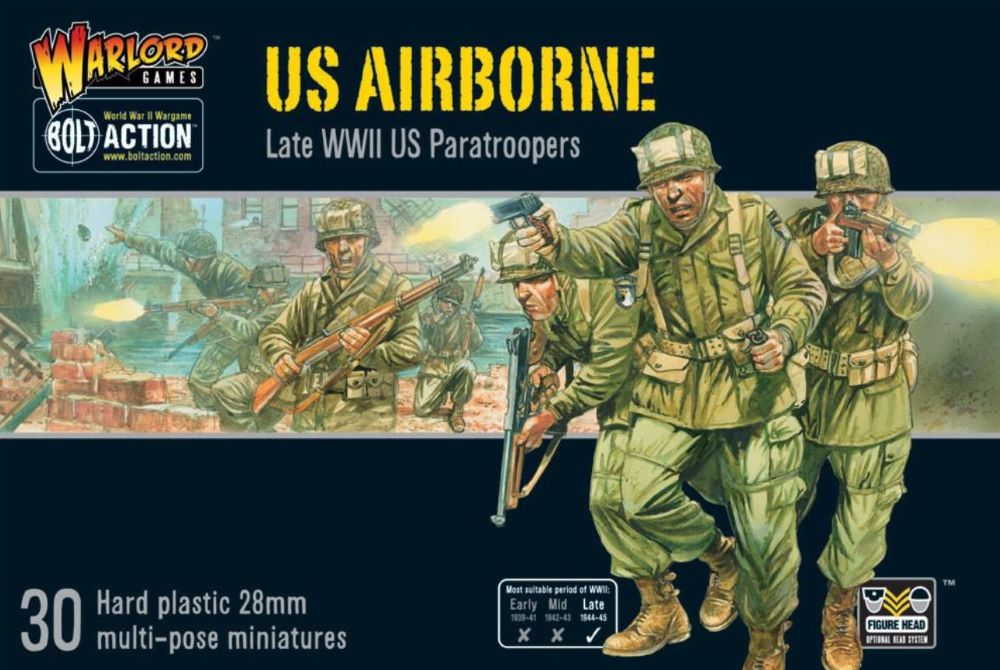 Warlord Games 13101 28mm Bolt Action: WWII Late US Airborne Paratroopers (30) (Plastic)
