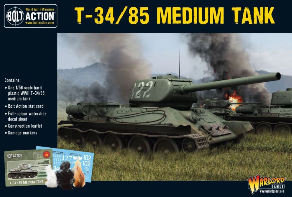 Warlord Games 14004 28mm Bolt Action: WWII T34/85 Soviet Medium Tank (Plastic)