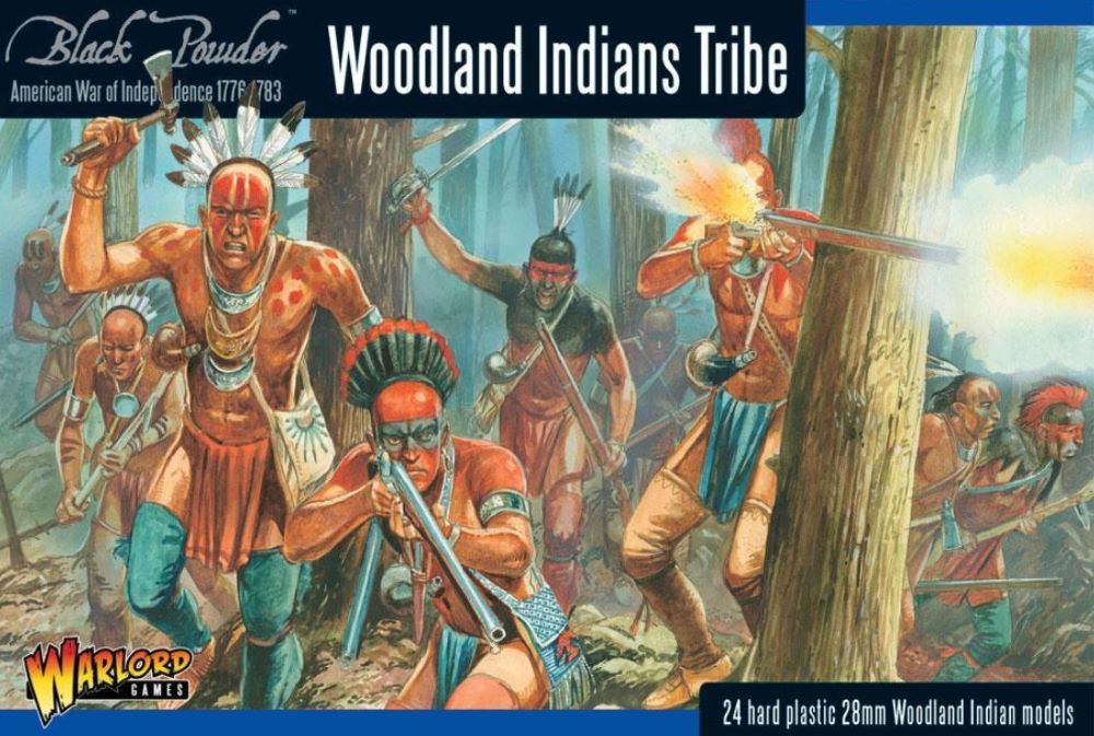 Warlord Games 15501 28mm Black Powder: Woodland Indians Tribe 1776-1783 (24) (Plastic)