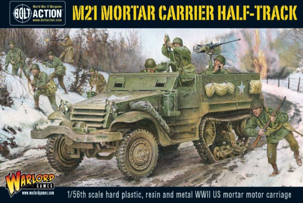 Warlord Games AI507 28mm Bolt Action: WWII M21 Mortar Carrier US Halftrack (Plastic w/Resin & Metal Parts)