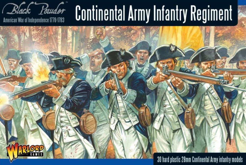 Warlord Games AWI04 28mm Black Powder: Continental Infantry Regiment 1776-1783 (30) (Plastic)