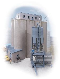 Walthers Cornerstone 933-2942 HO Scale Modern Grain Head House w/Silos -- Kit - 9-1/2 x 5 x 11"  24.1 x 12.7 x 27.9cm