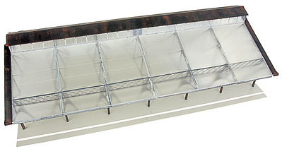 Walthers Cornerstone 2984 HO Scale Train Shed with Clear Roof -- Kit: 22-3/8 x 11-9/16 x 6-1/4" 56.8 x 29.3 x 15.8cm