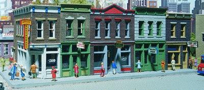 Walthers Cornerstone 3028 HO Scale Merchant's Row I -- Kit - 11 x 5 x 4" 27.9 x 12.7 x 10.2cm