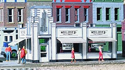 Walthers Cornerstone 3030 HO Scale White Tower Restaurant -- Kit - 4-5/8 x 3 x 2-7/8" 11.8 x 7.6 x 7.3cm