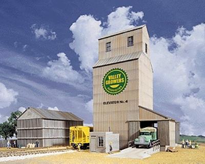 Walthers Cornerstone 3096 HO Scale Valley Growers Association Steel Grain Elevator -- Kit