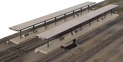 Walthers Cornerstone 3175 HO Scale Butterfly Style Station Platform Shelter -- Kit - pkg(4) Each Section: 11 x 2-1/8 x 2-1/4" 27.5 x 5.3 x 5.6cm