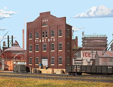 Walthers Cornerstone 3183 HO Scale Plant No. 4 Background Building -- Kit - 6 x 2-1/4 x 7-1/2" 15 x 5.6 x 18.7cm