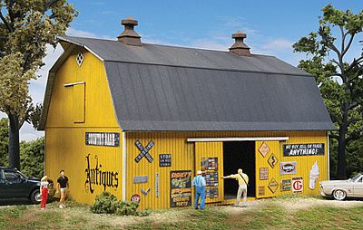 Walthers Cornerstone 3339 HO Scale Antiques Barn -- Kit - 7 x 4-1/2 x 4-9/16" 18 x 11.5 x 11.5cm