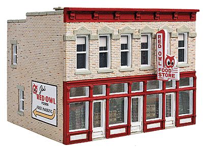 Walthers Cornerstone 3472 HO Scale Jim's Red Owl -- Kit - 4-1/4 x 3-5/8 x 3-3/8" 10.8 x 9.2 x 8.6cm