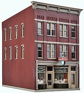 Walthers Cornerstone 3476 HO Scale Jewelry Store -- Kit - 3-9/16 x 5-7/8 x 6" 9.1 x 14.9 x 15.2cm