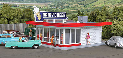 Walthers Cornerstone 3484 HO Scale Vintage Dairy Queen(R) -- Kit - 5-1/16 x 3-1/2 x 2-3/8" 12.8 x 8.8 x 6cm