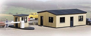 Walthers Cornerstone 3517 HO Scale Office & Guard Shack -- Kit - Office: 4-1/8 x 3 x 1-1/2" 10.5 x 7.6 x 3.8cm