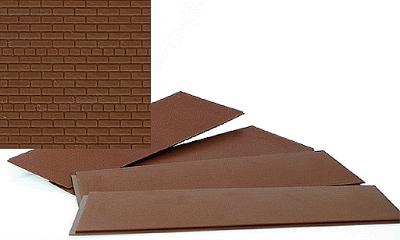 Walthers Cornerstone 3522 HO Scale Brick Sheet - 4 x 9-3/4" 10.1 x 24.7cm pkg(4) -- Light Red