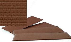 Walthers Cornerstone 3522 HO Scale Brick Sheet - 4 x 9-3/4" 10.1 x 24.7cm pkg(4) -- Light Red