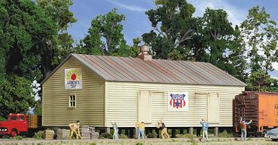 Walthers Cornerstone 3529 HO Scale Storage Shed on Pilings -- Kit - 4-1/2 x 7 x 3-1/2" 11.4 x 8.9cm