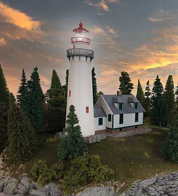 Walthers Cornerstone 3665 HO Scale Eagle Point Lighthouse -- Kit - 8-1/8 x 3 x 8-7/8" 20.3 x 7.5 x 22.8cm
