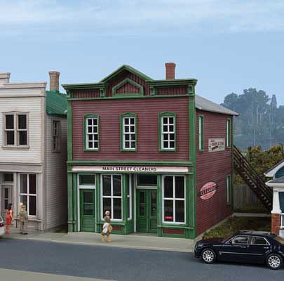 Walthers Cornerstone 3667 HO Scale Main Street Cleaners -- Kit - 5 x 4-7/8 x 5-1/2" 12.7 x 12.4 x 14cm