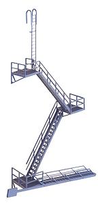 Walthers Cornerstone 3736 HO Scale Modern Fire Escape -- Kit