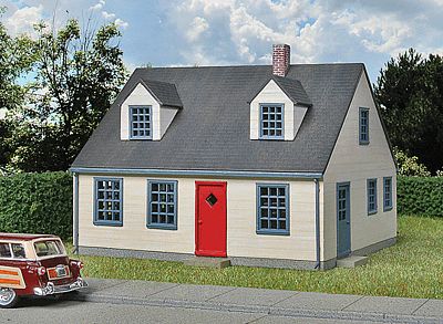 Walthers Cornerstone 3776 HO Scale Cape Cod House -- Kit - 4-1/4 x 3-5/8 x 3" 10.7 x 9.2 x 7.6cm